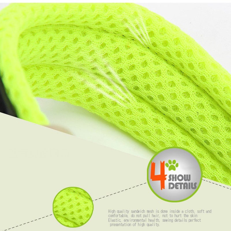 La La Pet Creation Core Reflective Mesh Padded Dog Collar Adjustable Nylon Outdoor Adventure Pet Collar, Green XL - Image 5